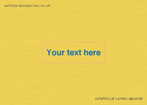 Custom blank information sign. Blue text, plain background